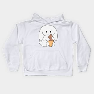 White Bunny Ice Cream Kids Hoodie